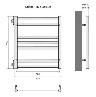 Водяной полотенцесушитель Aquatek Оберон AQ RO0760CH П7 50x60см хром